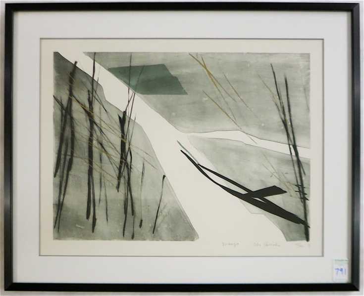 Appraisal: TOKO SHINODA LITHOGRAPH Japanese born Breeze Image measures x pencil