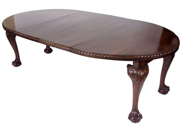 Appraisal: CHIPPENDALE REVIVAL MAHOGANY EXTENSION DINING TABLE the top with bowed