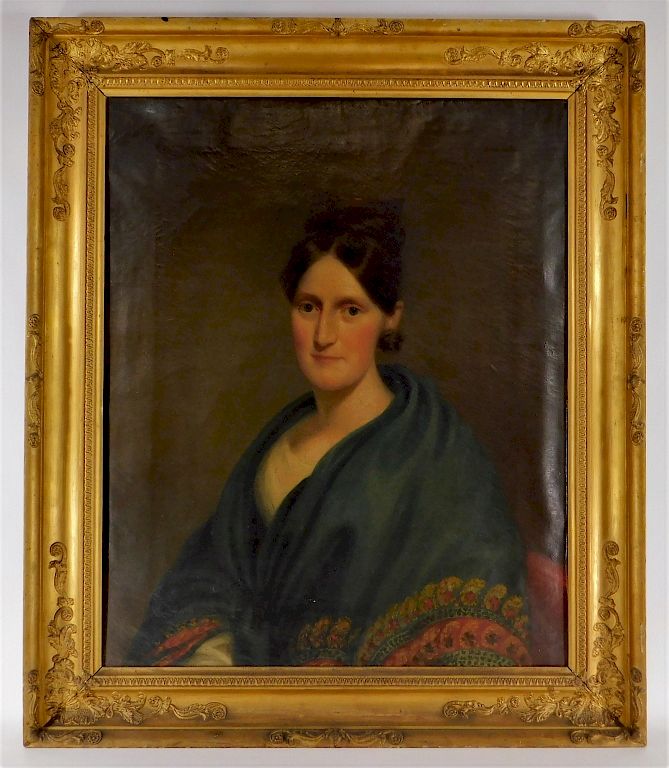 Appraisal: C American O C Portrait Painting of a Woman United