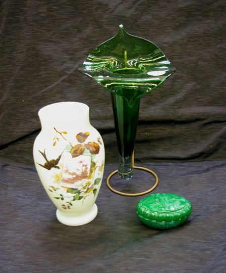 Appraisal: Two Vases and a Bowl including an attractive Art Nouveau