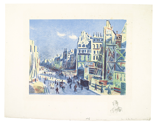 Appraisal: MAXIMILIEN LUCE Le Rue Reaumur Color lithograph on Chine appliqu