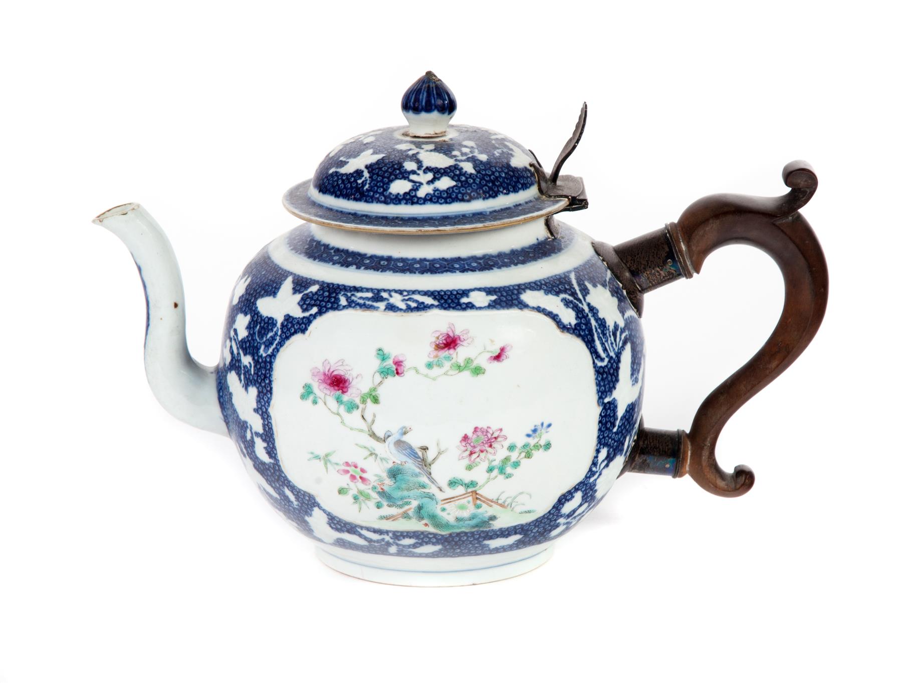 Appraisal: CHINESE EXPORT MAKE-DO TEAPOT Fourth quarter- th century Blue and