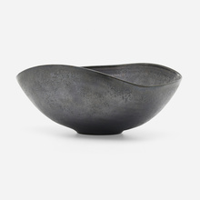 Appraisal: Gertrud and Otto Natzler TRIANGULAR BOWL USA earthenware with Gunmetal