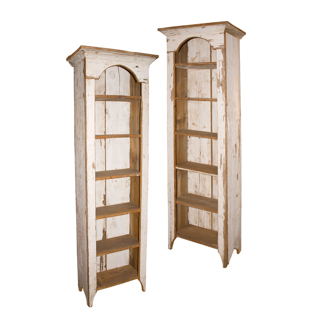 Appraisal: Pair of White Painted Pine Bookshelves Height feet inches width