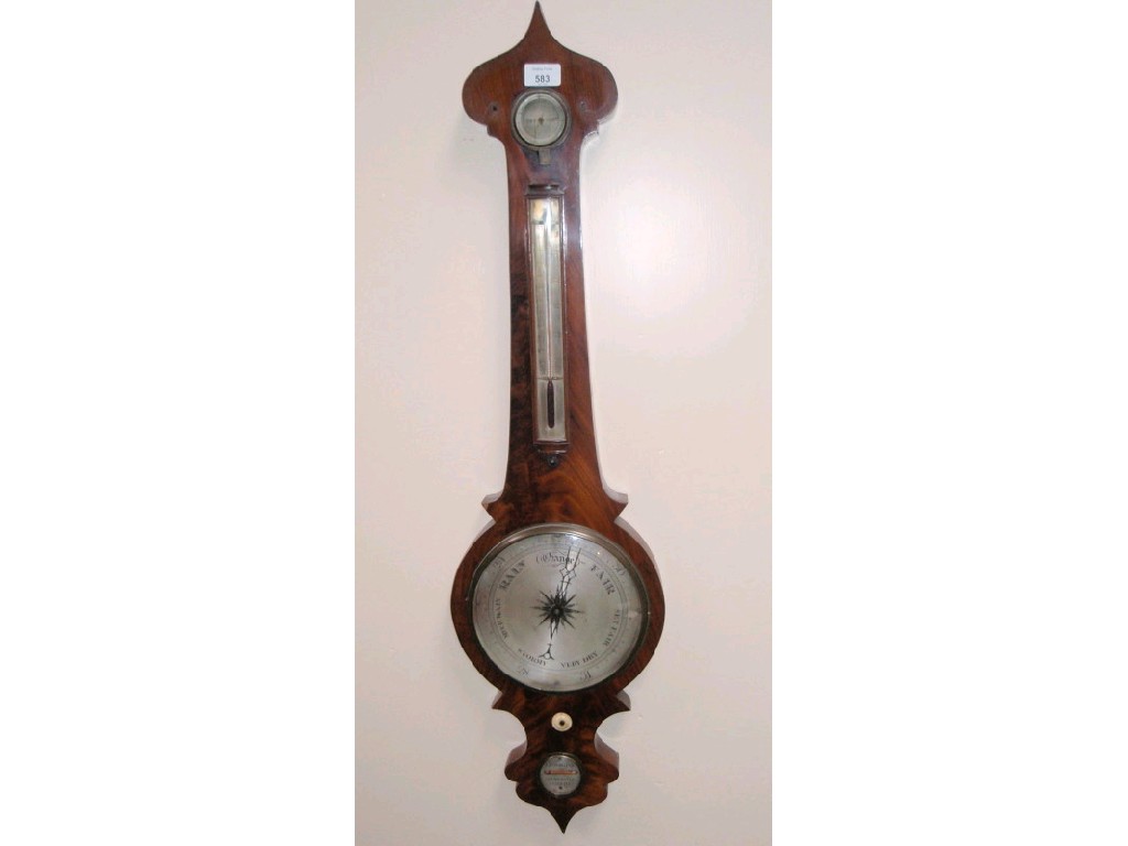 Appraisal: A William IV mahogany cased wheel barometer signed J Donegani