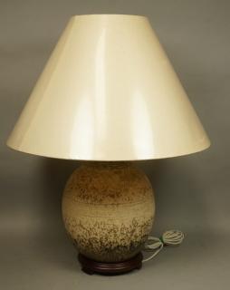 Appraisal: Large Modernist Glazed Ceramic Table Lamp Bulbou Large Modernist Glazed