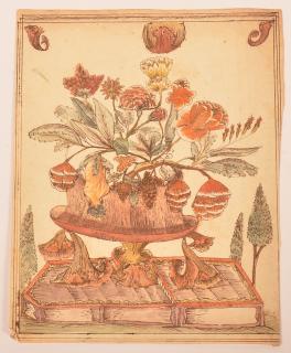 Appraisal: Pennsylvania Watercolor Drawing of Taza with Flowers Unframed x -