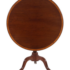 Appraisal: A George III Style Rosewood and Mahogany Tilt-Top Tea Table