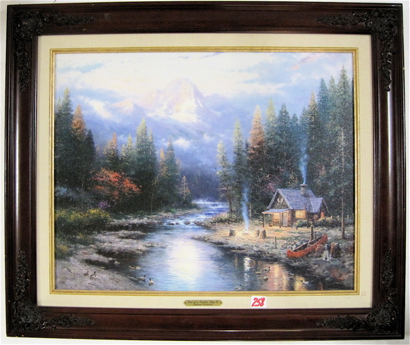 Appraisal: THOMAS KINKADE LIMITED EDITION COLOR PRINT ON MASONITE American th