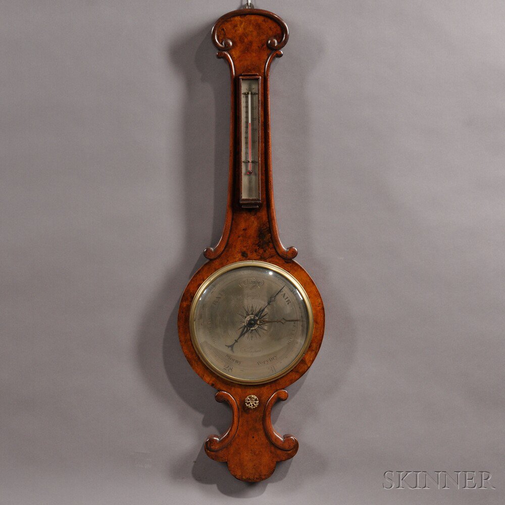 Appraisal: Rosewood and Rosewood Veneer Wheel Barometer by Jackson England c