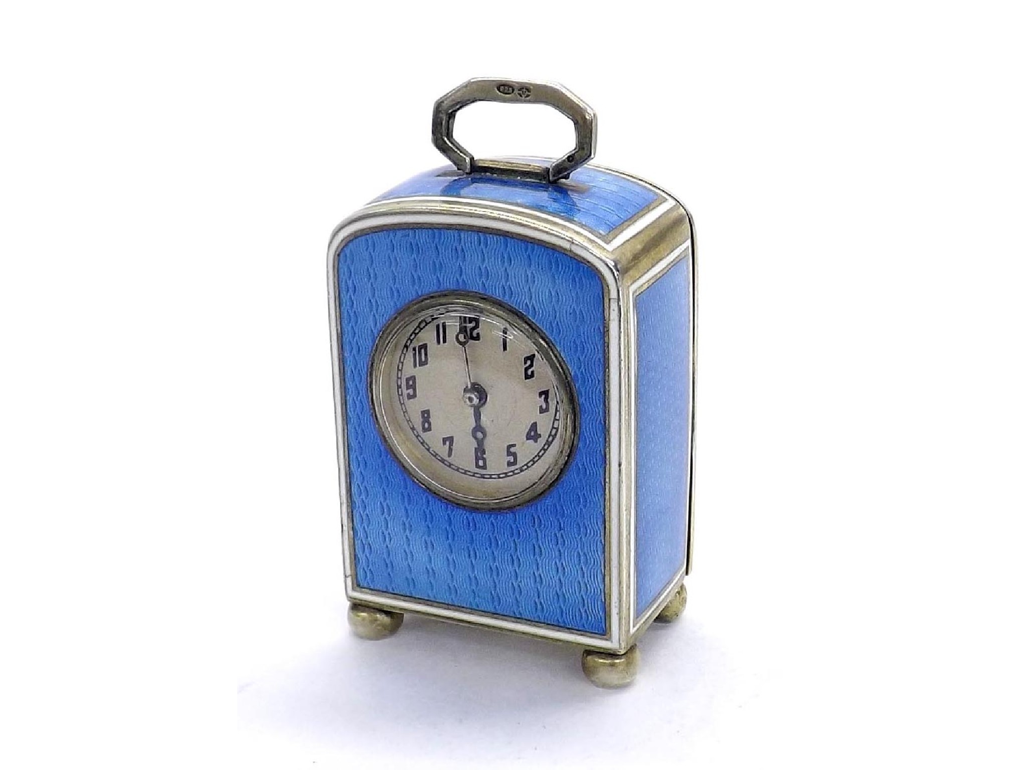 Appraisal: Vertex Watch Co miniature blue enamel and silver-gilt carriage clock