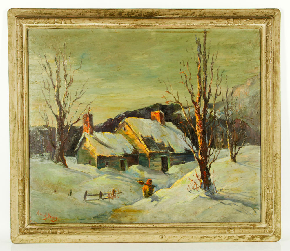 Appraisal: - Davis Winter Snow Scene O M Annie Davis winter