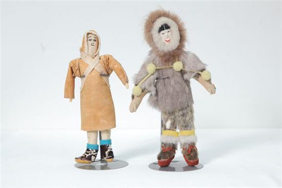 Appraisal: TWO INUIT DOLLS One doll has an ivory face fur