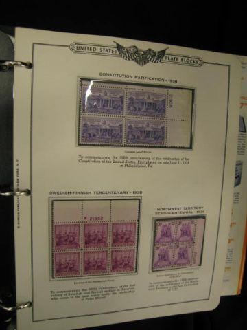 Appraisal: U S Plate Block Stamp Collection mint in album to