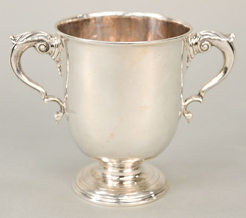 Appraisal: Georgian Irish silver two handled cup ht in t oz