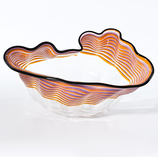 Appraisal: Dale Chihuly American b A blown seaform basket having a