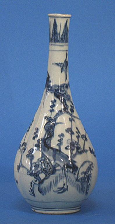 Appraisal: A CHINESE BLUE AND WHITE VASE of lobed ovoid form