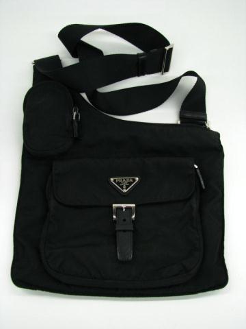 Appraisal: Prada black sport nylon cross body utility bag with outer