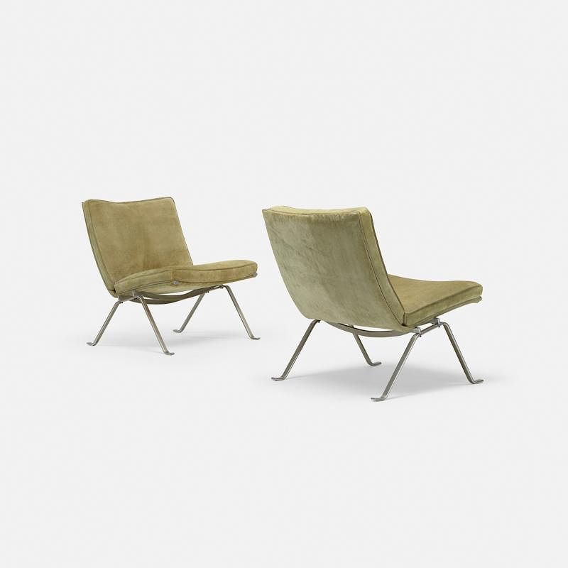 Appraisal: Poul Kjaerholm PK lounge chairs pair Poul Kjaerholm PK lounge