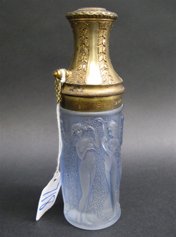 Appraisal: A FRENCH R LALIQUE PERFUME ATOMIZER the raised nude figures