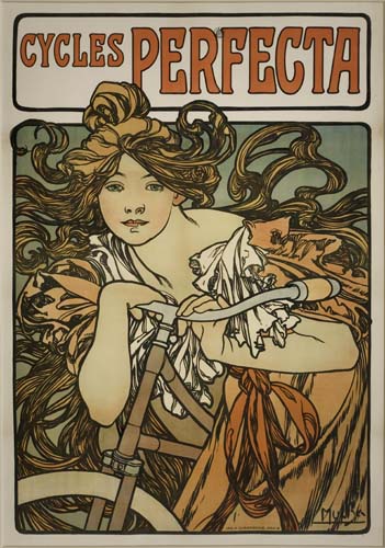 Appraisal: ALPHONSE MUCHA - CYCLES PERFECTA x inches Champenois Condition B