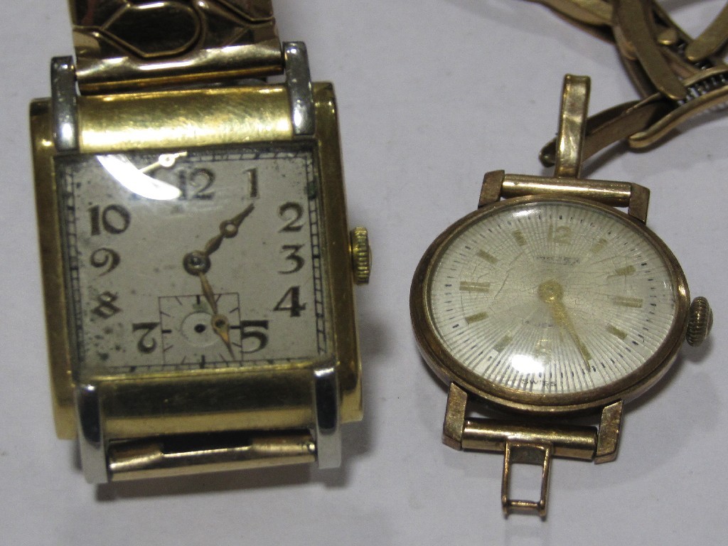 Appraisal: Lot comprising a gents 's ct gold cased Vertex wrist