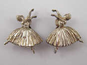 Appraisal: A pair of silver earclips designed as ballerinas hallmarked Birmingham