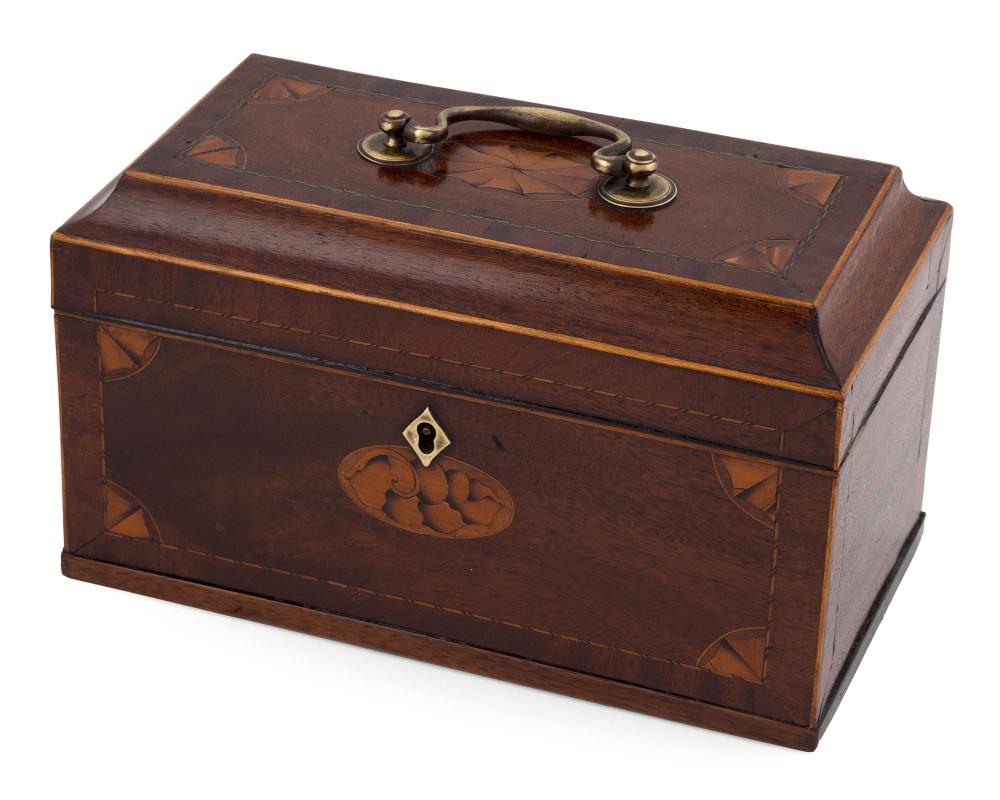 Appraisal: ENGLISH TEA CADDY Early th Century In mahogany and mahogany