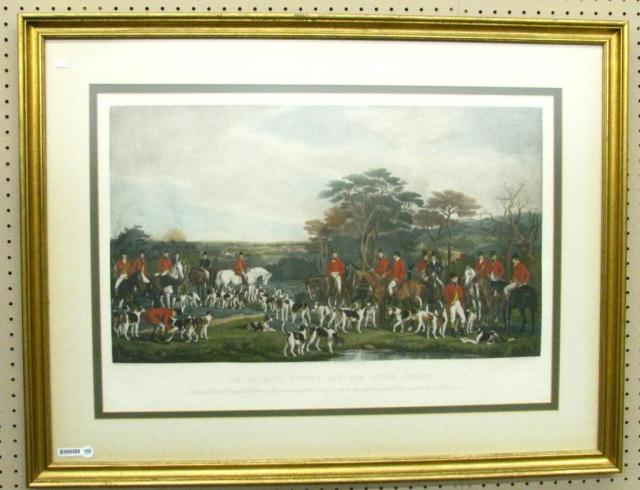 Appraisal: Hunt scene lithograph after engraving by Frederick Bromley image size