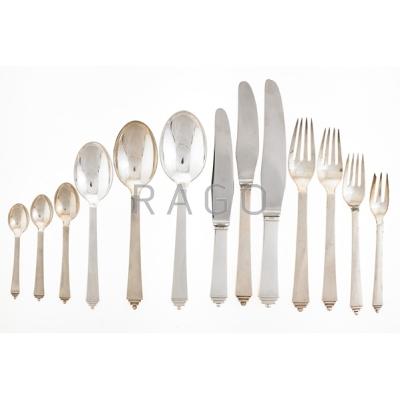 Appraisal: GEORG JENSEN -piece assembled sterling silver flatware set for twelve