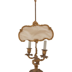 Appraisal: A Louis XV Style Gilt Bronze Two-Light Candelabrum Mounted as