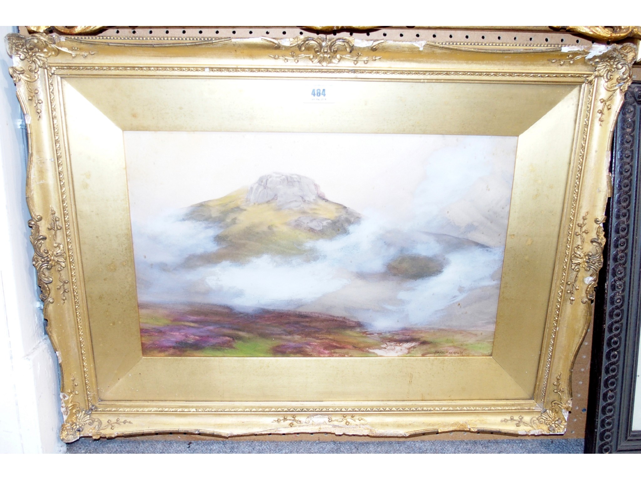 Appraisal: BARAGWANATH KING Purple Heather and Misty Mountain signed watercolour with