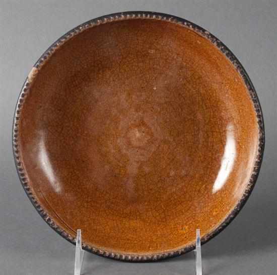 Appraisal: American redware bowl Pennsylvania mid- th century in Diam Estimate