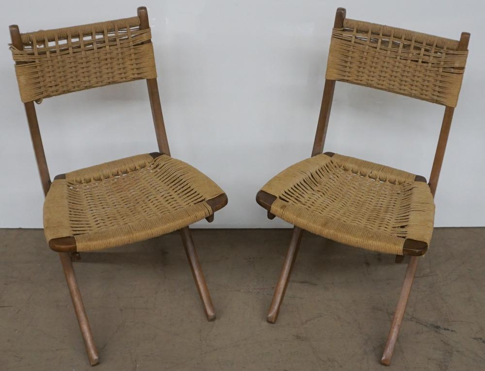 Appraisal: PAIR OF DANISH MID-CENTURY MODERN HANS WEGNER STYLE ROPE SEAT