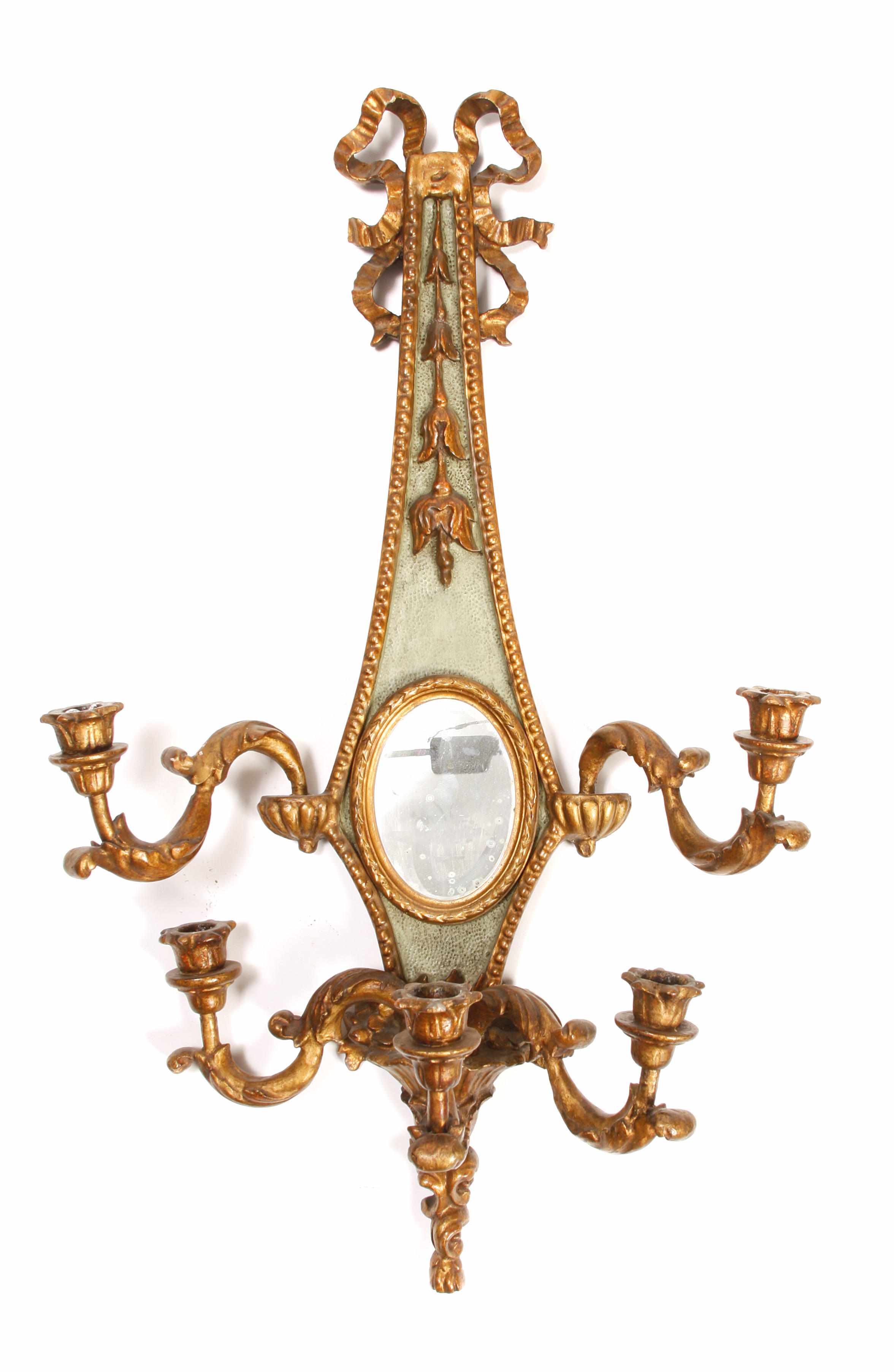 Appraisal: A pair of Continental Neoclassical style gilt and paint decorated