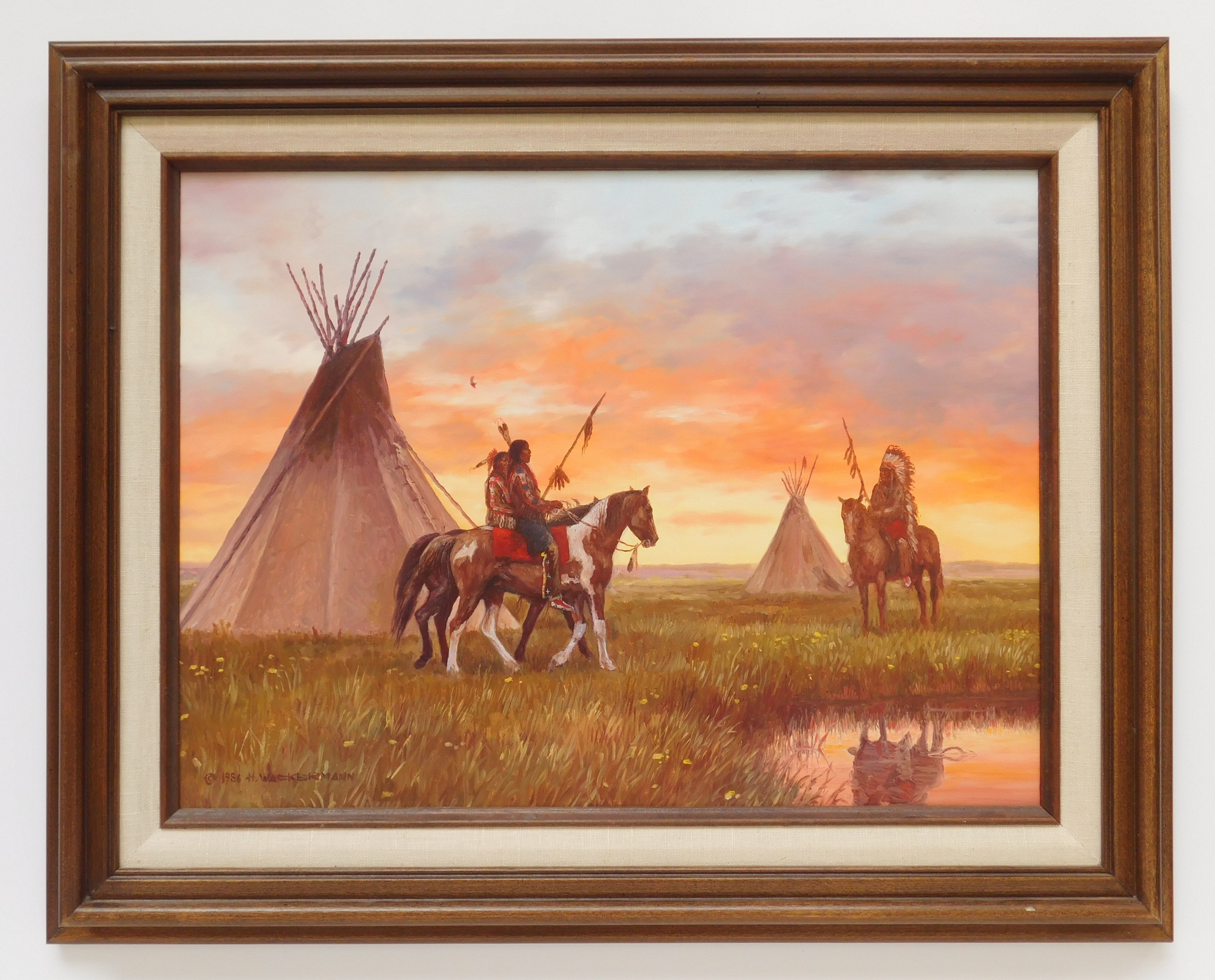 Appraisal: Hubert Wackermann American - ''Red Cloud's Camp'' - oil on