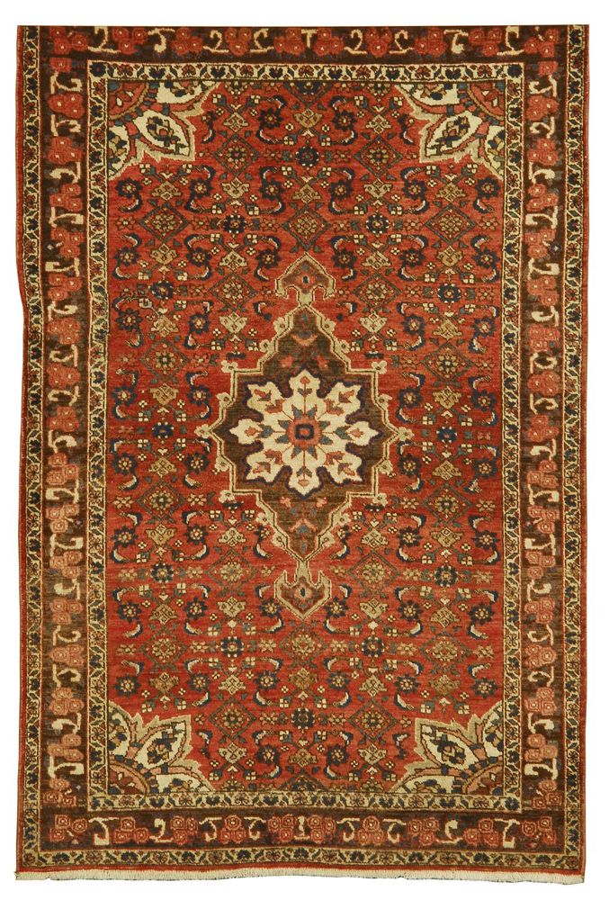 Appraisal: ORIENTAL RUG BIDJAR ' x ' Central medallion of ivory