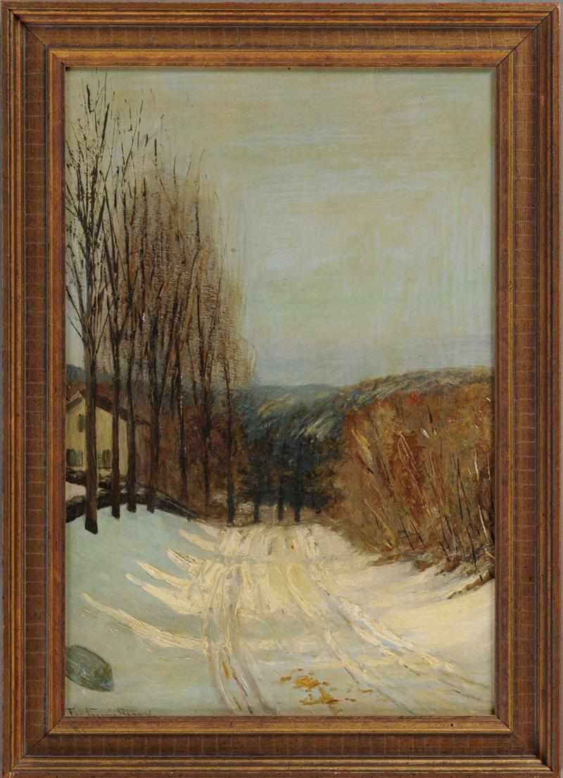 Appraisal: JAMES FRANCIS BROWN - A SNOWY ROAD Oil on board