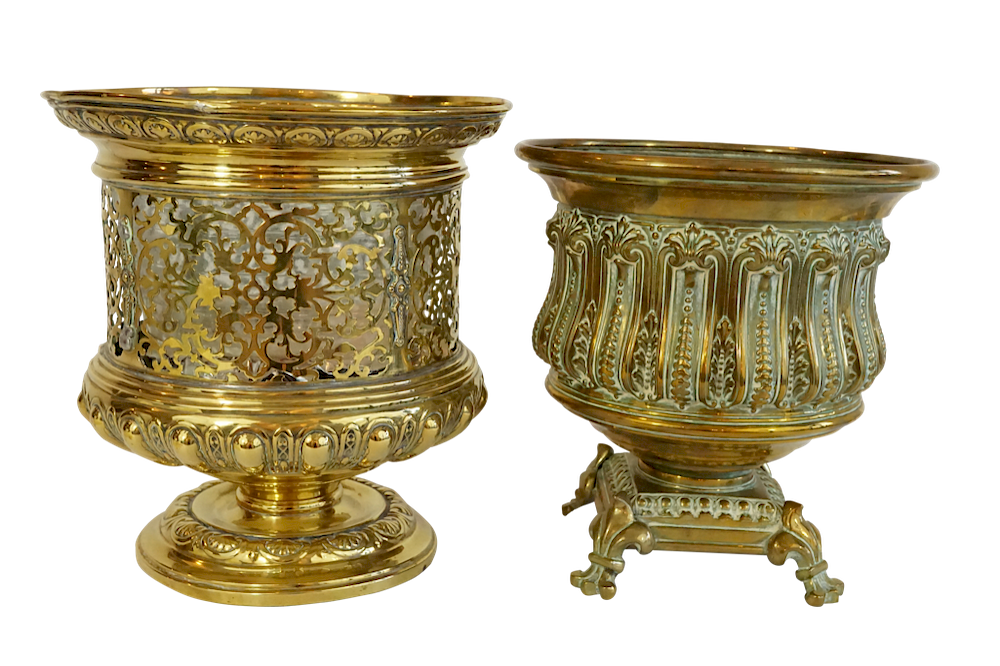 Appraisal: Two Brass Jardinieres or Wine Collers Lot Two Brass Jardinieres