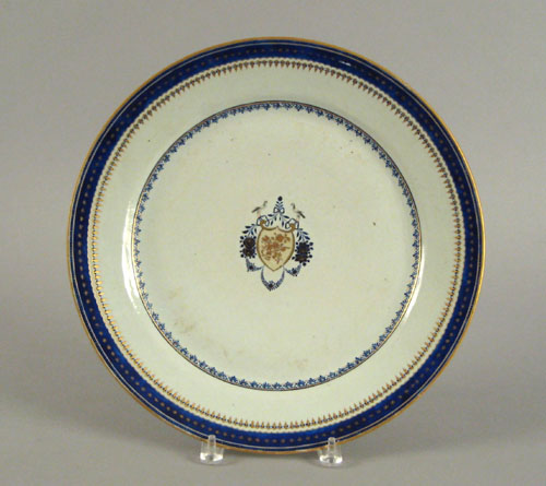 Appraisal: Chinese export porcelain charger ca with pseudo armorial dia Provenance