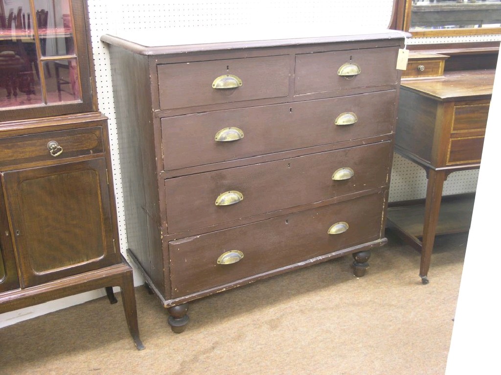 Appraisal: A Victorian painted pine chest two short and two long