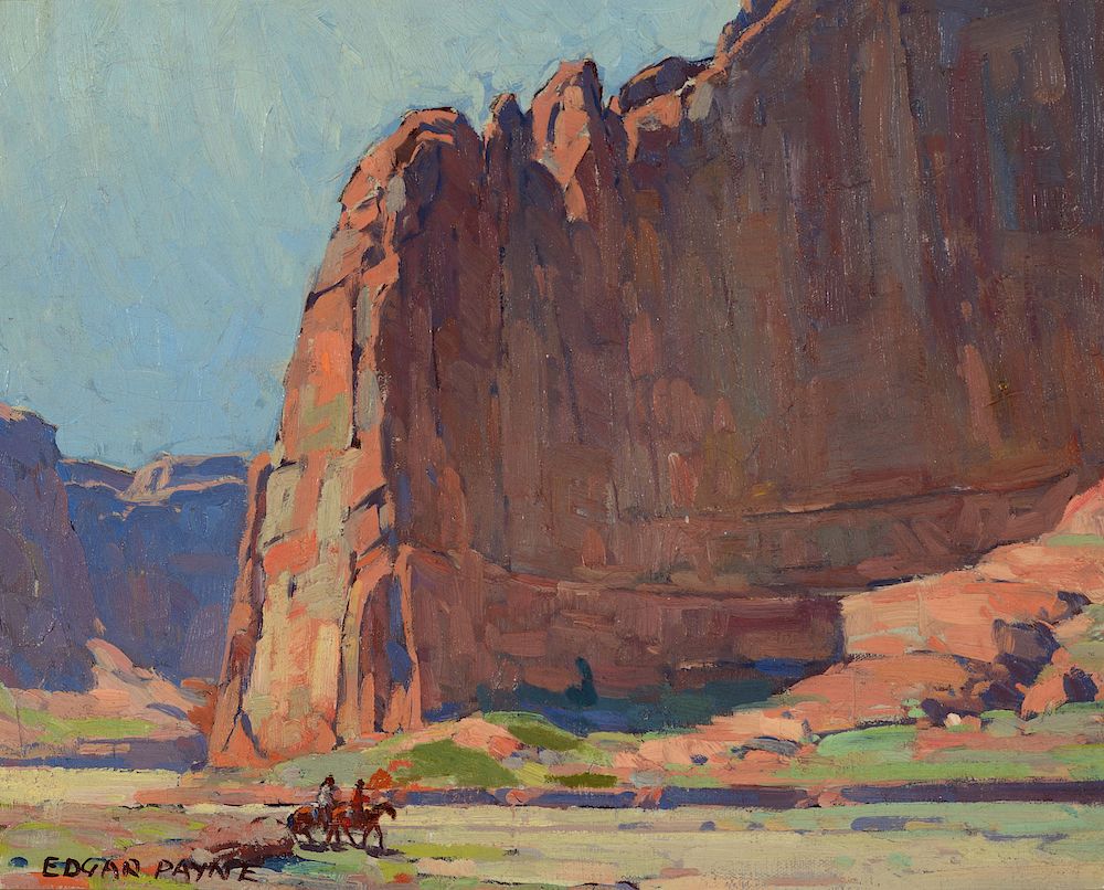 Appraisal: Edgar Payne - Navajo Riders in Canyon de Chelly Exclusive