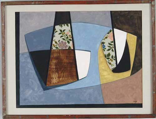 Appraisal: GEORGE LOVETTE KINGSLAND MORRIS American - ABSTRACT COLLAGE Watercolor on