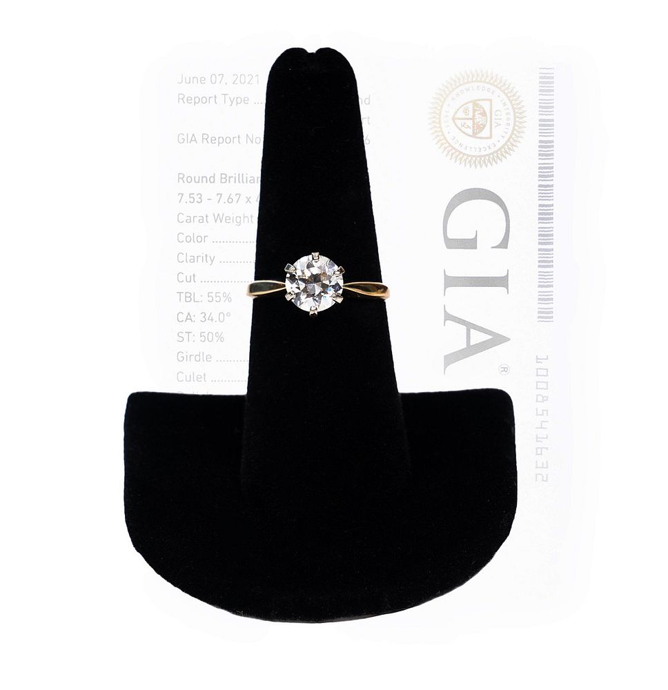 Appraisal: K YG and Ct Diamond Ring K yellow gold ring