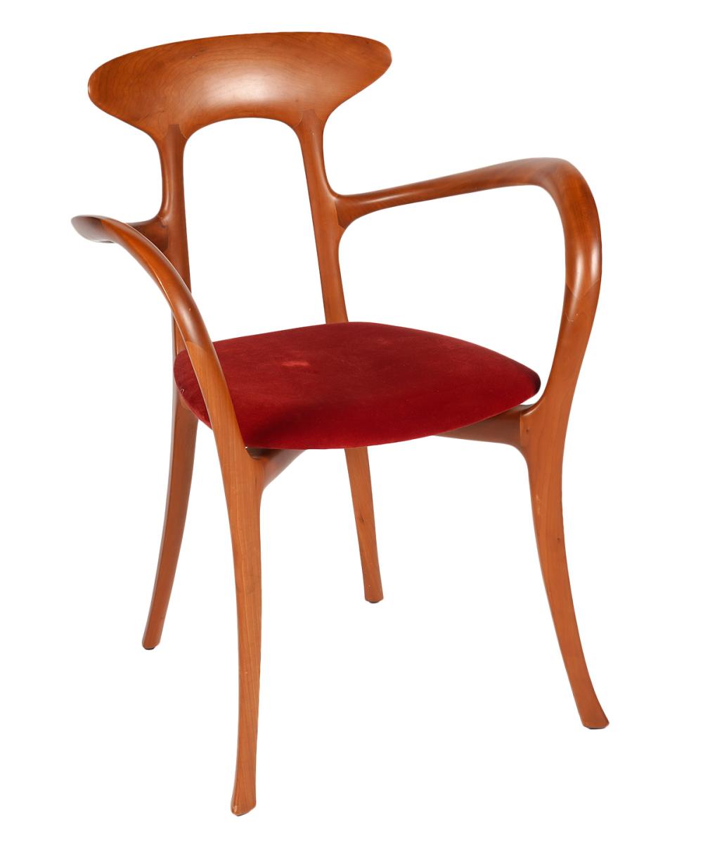 Appraisal: CECCOTTI ITALIAN MA BELLE ALTA CHAIRCeccotti Italian structured cherry wood