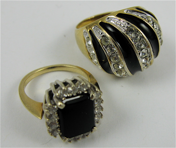 Appraisal: TWO YELLOW GOLD RINGS one K yellow gold and centers