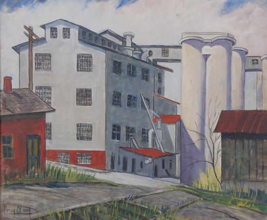 Appraisal: HENRY OLSON American - FACTORY BUILDINGS signed lower left Oil