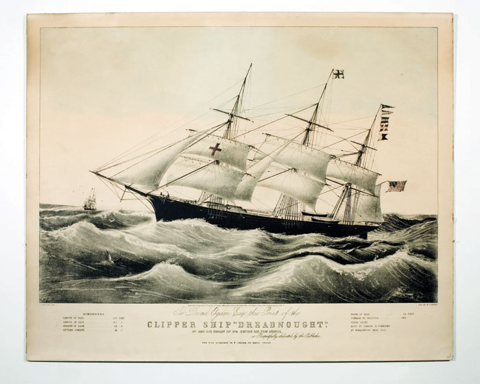 Appraisal: RESTRIKE OF THE CLIPPER SHIP quot DREADNOUGHT quot Large-folio lithograph