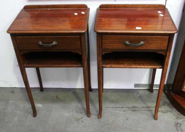 Appraisal: A pair of stained maple bedside cabinets cm wide cm