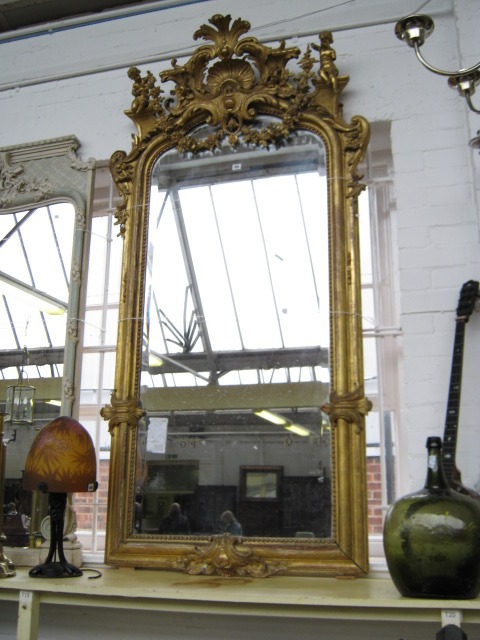 Appraisal: A large th century French gilt framed pier glass the